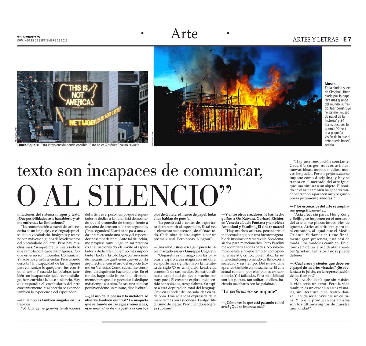 Press – Alfredo Jaar